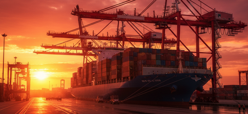 Container Ship at Sea